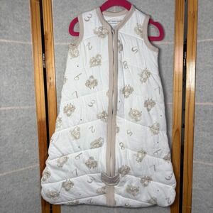Burt's Bees‎ Baby Beekeeper Sleep Sack S White Tan Sheep Organic Cotton Quilted